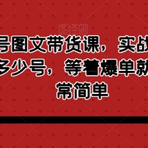 视频号图文带货实操教程 零基础起号涨粉批量运营方法-雨叶虚拟资源网