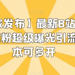 B站精准创业粉高曝光引流方法 附支持多开的操作辅助脚本-雨叶虚拟资源网