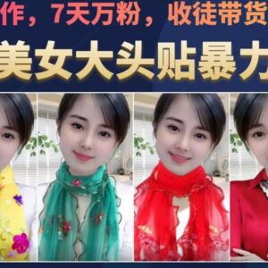 云天美女大头贴暴力起号教学 7天万粉可收徒可带货变现-雨叶虚拟资源网