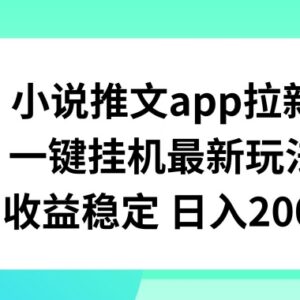 小说推文APP拉新一键挂机玩法攻略 操作简单收益稳定门槛低-雨叶虚拟资源网