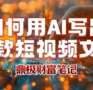 AI撰写高赞爆款文案教程 高效产出短视频爆款文案实操方法-雨叶虚拟资源网