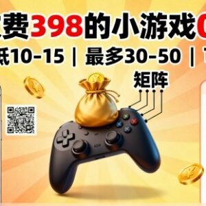 市面收费398的小游戏0撸项目 单机收益10-50可矩阵运营-雨叶虚拟资源网