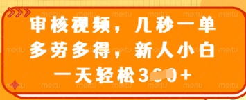 正规视频审核副业项目详解 按单结算时间灵活新手可轻松上手