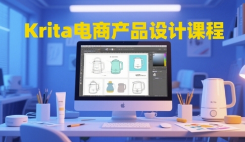 Krita电商产品设计全链路课程 从软件使用到创意落地实操教学