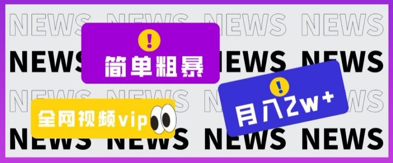 零成本全网视频VIP掘金项目详解 新手易操作月入最高可达2万