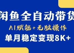AI赋能闲鱼全自动带货玩法拆解 无货源单店月入8k+实操教程-雨叶虚拟资源网