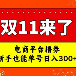 2024双十一电商撸券正规玩法 新手单号零违规日入300+详解-雨叶虚拟资源网