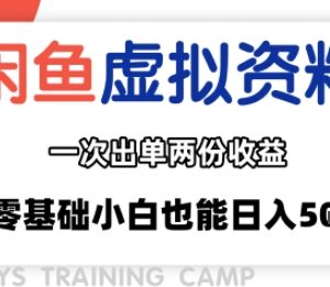 闲鱼虚拟资料变现新玩法拆解 零基础零成本可批量操作的副业项目-雨叶虚拟资源网