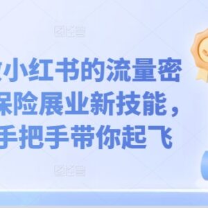 2024保险人小红书运营实操教程 从0到1掌握获客展业新技能-雨叶虚拟资源网