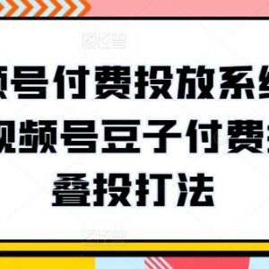 视频号豆子付费投放系统课程 叠投打法实操全流程教学-雨叶虚拟资源网