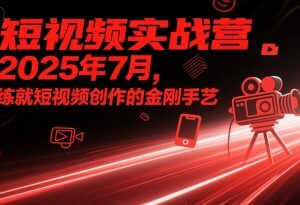 2025年7月短视频实战营 系统掌握短视频创作全流程实用技能-雨叶虚拟资源网