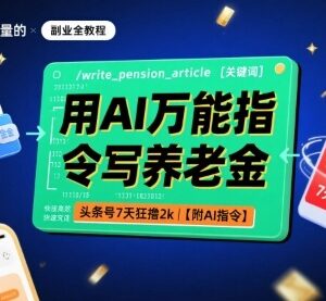 头条号AI生成养老金内容盈利玩法拆解 0粉可做附AI指令-雨叶虚拟资源网