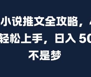 2024抖音小说推文从0到1全攻略 小白零基础可实操赚钱教程-雨叶虚拟资源网