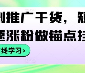 2024短剧推广干货教程 快速涨粉与锚点挂载操作指南-雨叶虚拟资源网