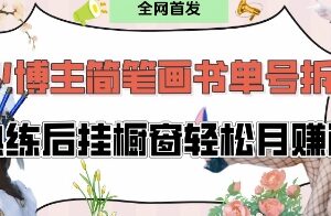 抖音博主不略爆火简笔画书单号项目拆解 零基础可做轻松月入过万-雨叶虚拟资源网