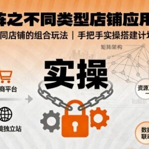 无界矩阵不同类型店铺组合玩法 手把手实操搭建推广计划-雨叶虚拟资源网