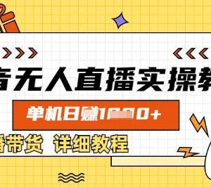 2025抖音无人直播带货实操教程 单机盈利全流程玩法详解-雨叶虚拟资源网