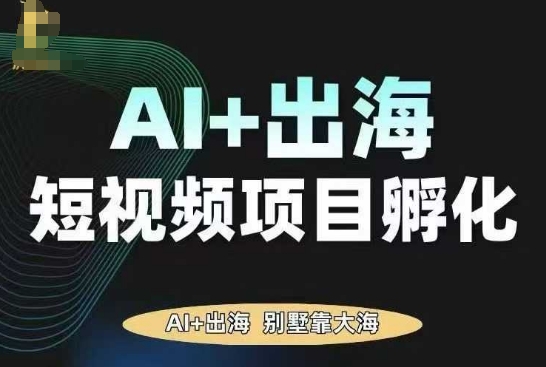 TikTok+AI出海短视频项目孵化 零基础从0到1实现跨境带货变现