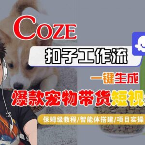 Coze扣子智能体工作流全流程教学 零基础生成爆款宠物带货短视频-雨叶虚拟资源网