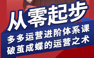2024-2025版拼多多运营进阶系统课 从零起步全流程实操教程
