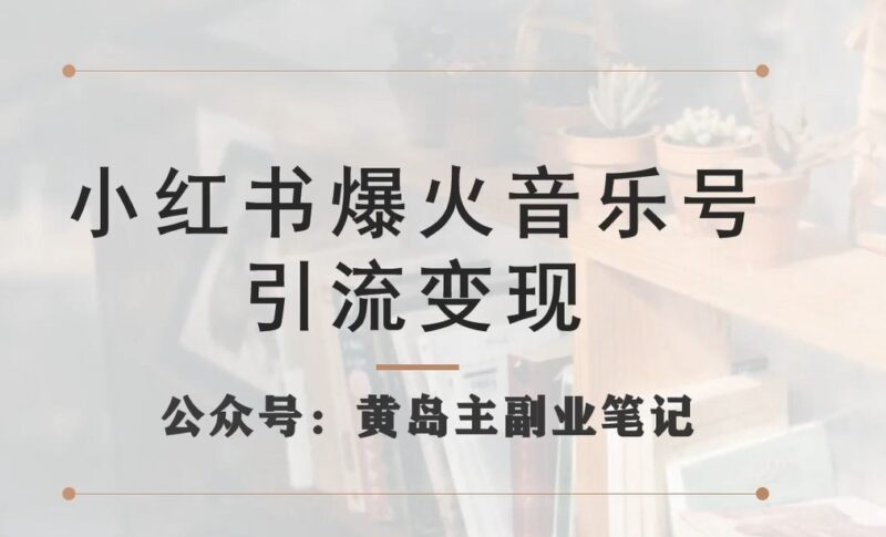 小红书音乐号引流变现全玩法 低门槛可手机操作的实操项目拆解