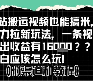 B站拉新掘金计划玩法拆解 搬运视频赚收益小白入门教程-雨叶虚拟资源网