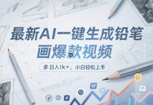 AI一键生成铅笔画书单号视频 多平台分发变现小白轻松上手-雨叶虚拟资源网