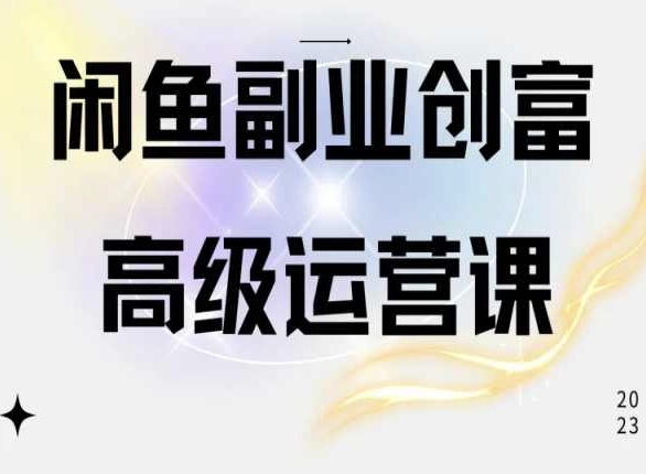 闲鱼电商运营高级课程 一部手机学会闲鱼开店全流程赚钱技巧