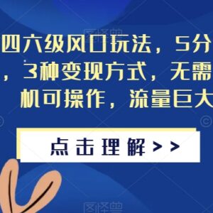 英语四六级低门槛玩法拆解：手机可操作无剪辑 附3种变现方式-雨叶虚拟资源网
