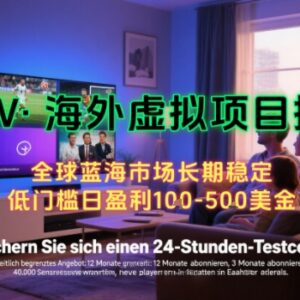 海外IPTV虚拟掘金项目实操 个人居家可做长期可复制收益可观-雨叶虚拟资源网