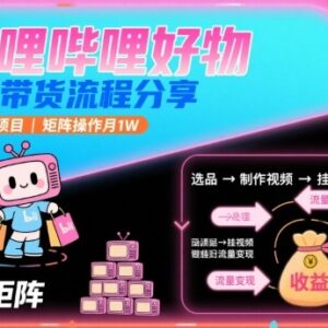 2025B站好物带货操作流程分享 低门槛矩阵玩法实操指南-雨叶虚拟资源网