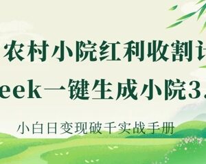 用DeepSeek生成AI农村小院爆款内容 小白低门槛变现实操指南-雨叶虚拟资源网