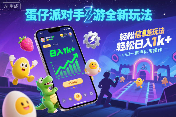 蛋仔派对手游信息差赚钱玩法详解 小白用手机操作可当日获收益
