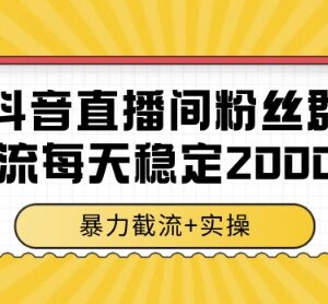 抖音直播间粉丝群截流实操教程 单台电脑日均获客2000条-雨叶虚拟资源网