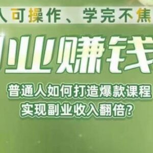 普通人副业赚钱课攻略 从0到1打造爆款课程实现收入翻倍-雨叶虚拟资源网