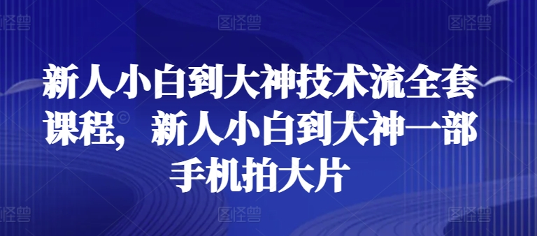 手机拍摄技术流全套课程 新人小白从入门到精通轻松拍大片