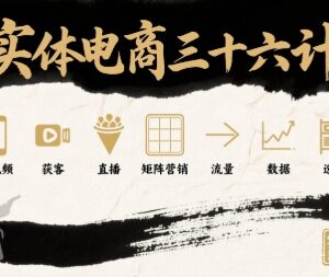 实体电商三十六计实操教程 短视频获客直播矩阵选品运营全攻略-雨叶虚拟资源网