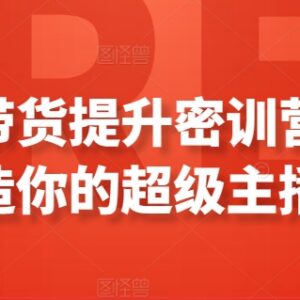 直播带货能力提升密训营课程 新手打造超级主播系统学习资料-雨叶虚拟资源网
