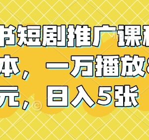 2024小红书短剧推广实操课程 0成本万播放可赚80元玩法教学-雨叶虚拟资源网