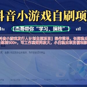 抖音小游戏发行人计划自刷项目玩法 长期稳定可工作室矩阵放大-雨叶虚拟资源网