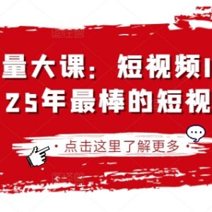 2025短视频IP专题技能课 全链路教学从0到1实现IP变现-雨叶虚拟资源网