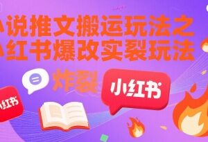 小红书小说推文搬运爆改玩法 全流程实操步骤及运营要点解析-雨叶虚拟资源网