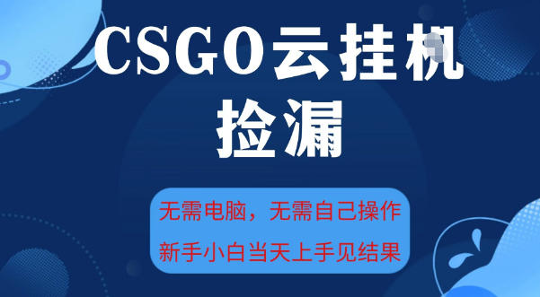 CSGO云挂全自动捡漏玩法详解 无需电脑新手可做的低门槛增收项目