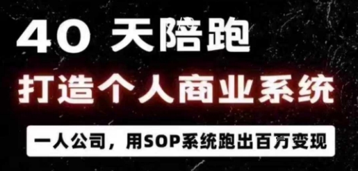 40天陪跑打造个人商业系统 SOP+AI工具实现百万变现实操课