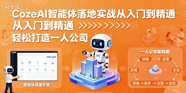 CozeAI智能体落地实战教程 零基础从入门到精通轻松打造一人公司