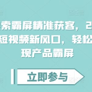 2024短视频搜索霸屏获客教程 掌握核心玩法实现精准引流-雨叶虚拟资源网