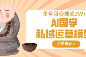 2024AI国学私域运营玩法拆解 低门槛单号月入过万实操教程-雨叶虚拟资源网