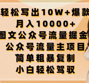 AI图文公众号流量主项目拆解 靠爆文获收益月入过万实操指南-雨叶虚拟资源网