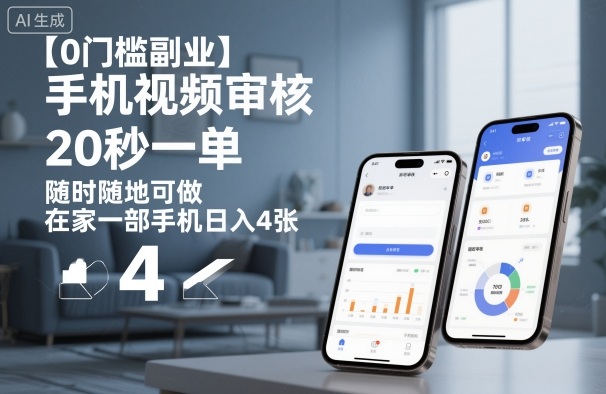 0门槛手机视频审核副业详细拆解 随时随地可操作单日收益可达400元