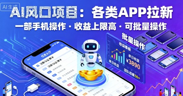 2025AI风口APP拉新项目 手机可操作低门槛收益高可批量复制
